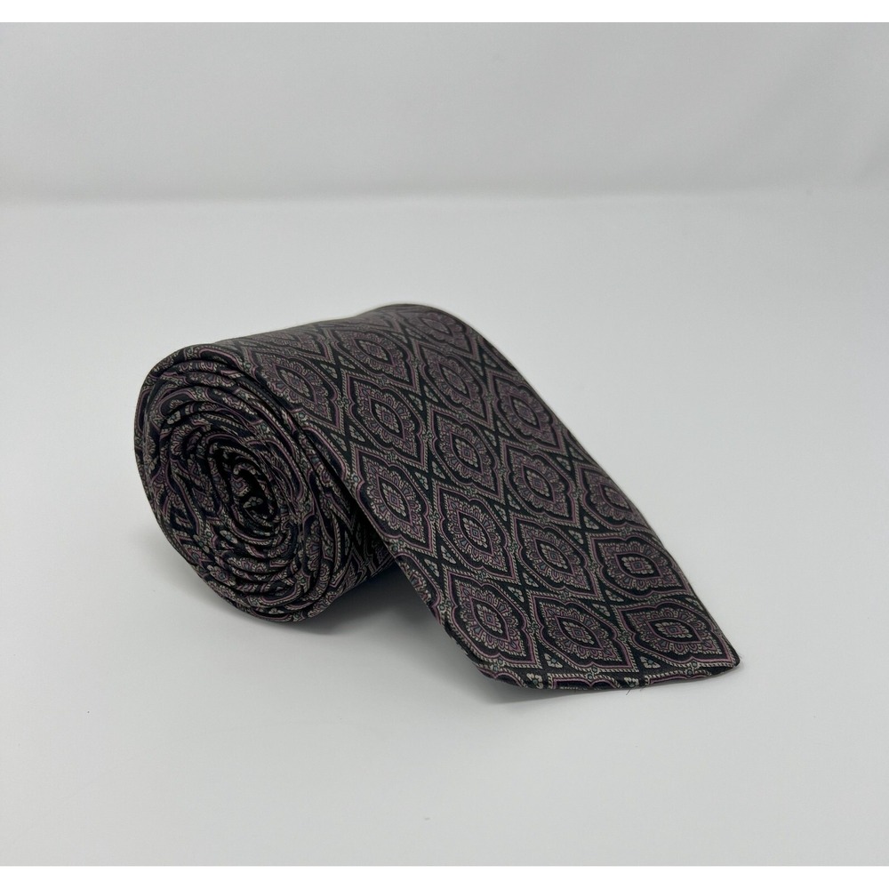 Lands' End Tie Multicolored Geometric 100% Silk Men's Necktie